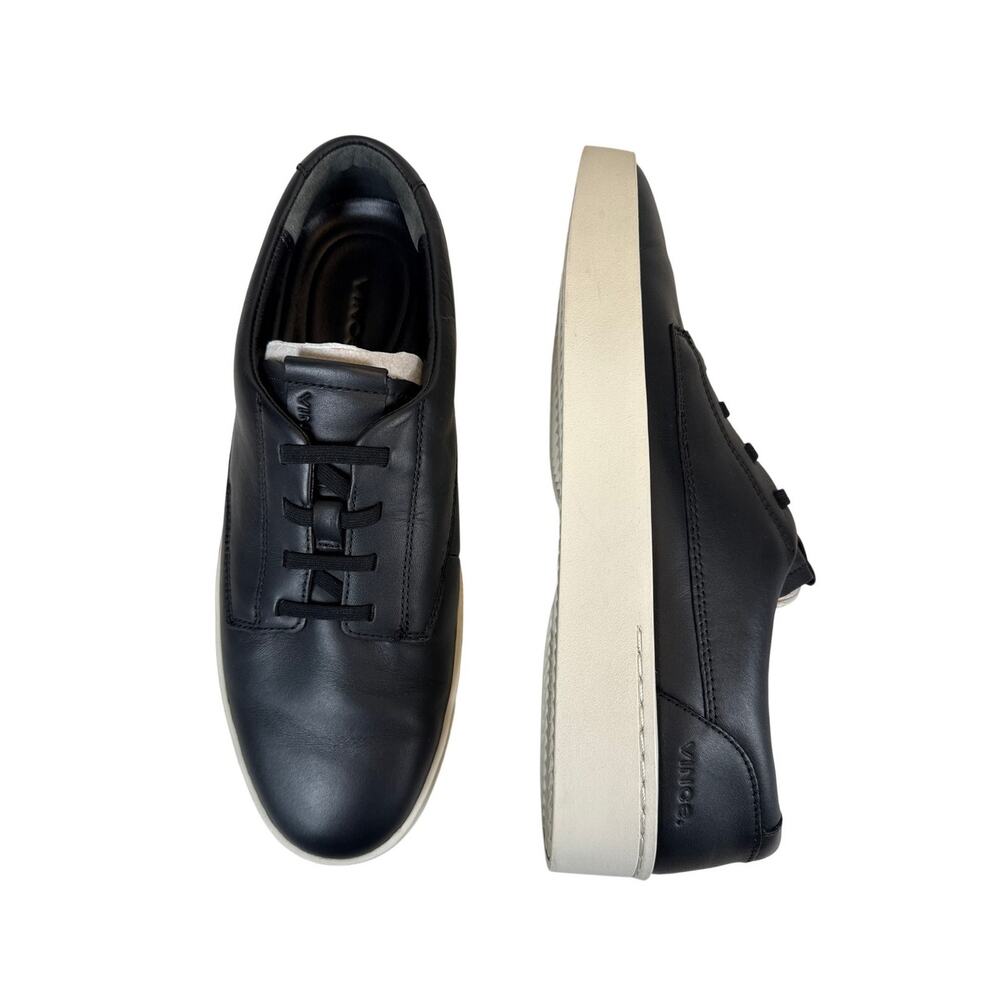Vince Pine Slip On Sneaker Mens 8.5 M EU42 Black Leather Low Top Casual Flat